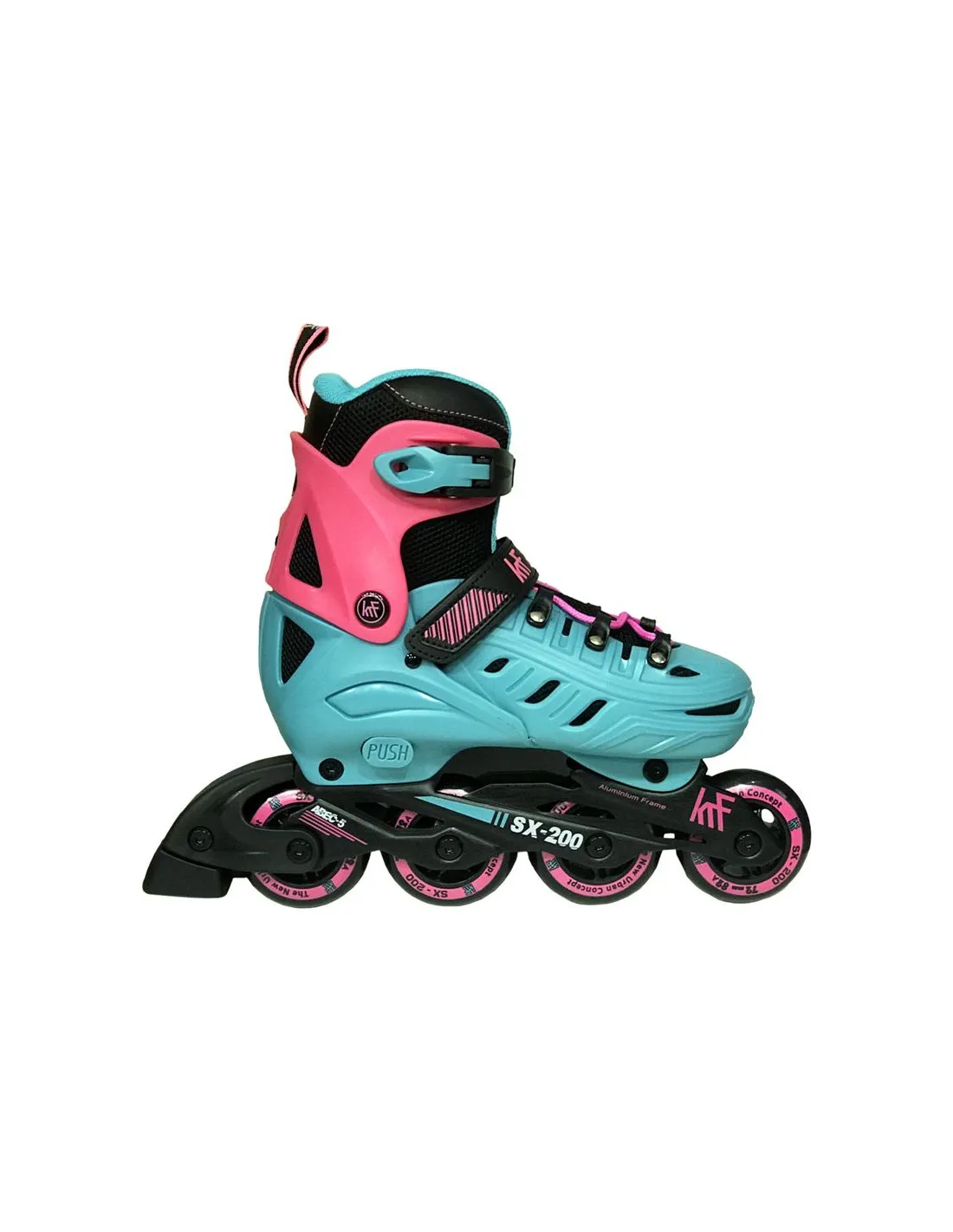 PATINES EN LíNEA AJUSTABLES KRF FREESKATE SX200 JR ROSA/AZUL