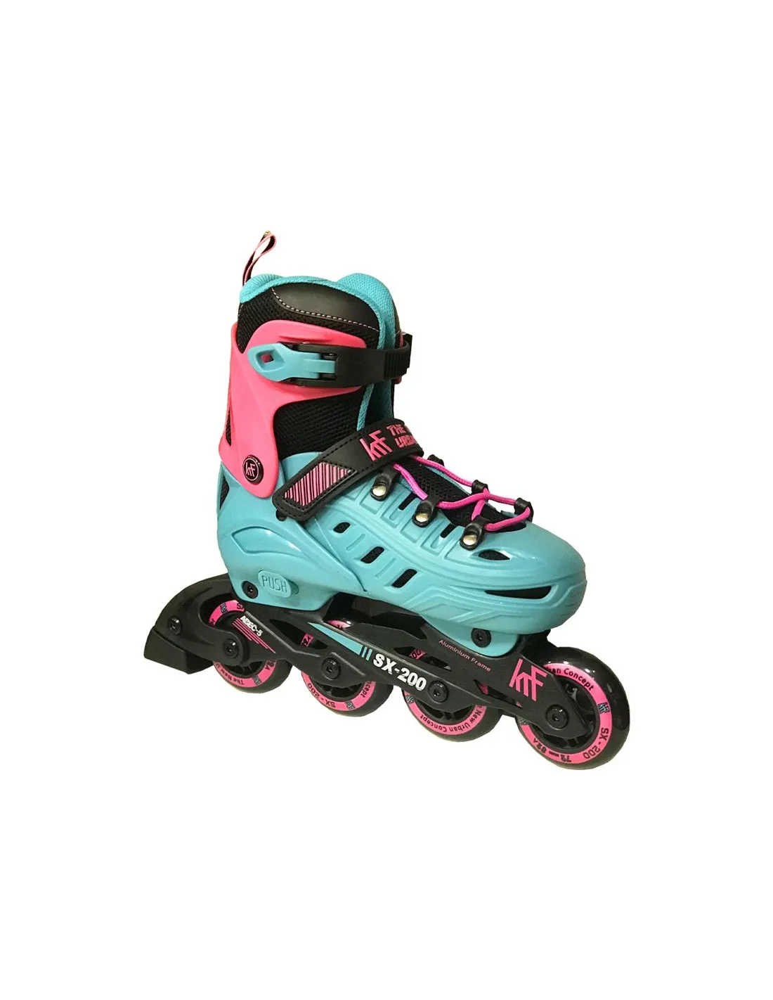 PATINES EN LíNEA AJUSTABLES KRF FREESKATE SX200 JR ROSA/AZUL