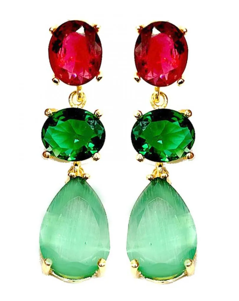 PENDIENTES LARGOS PARA MUJER TRIO DE COLOR PARA BODAS