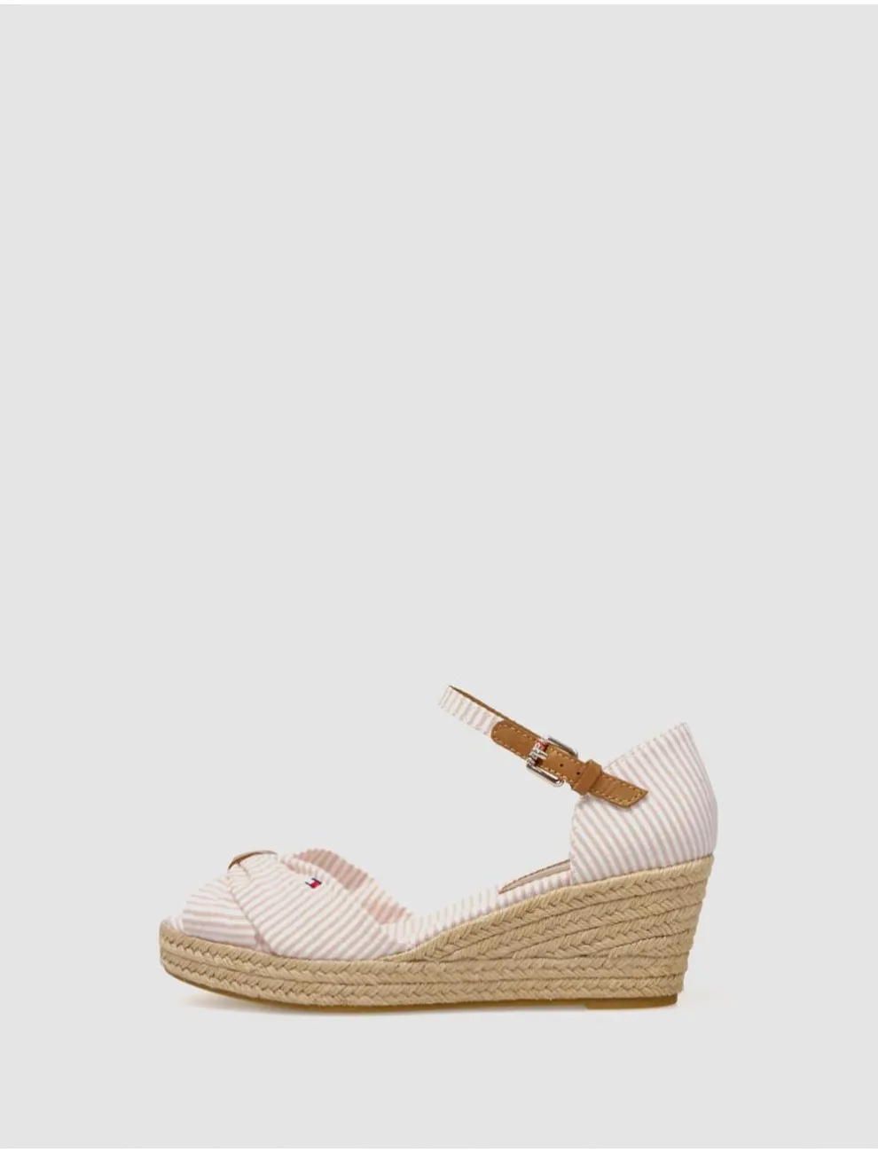 Sandalia Tommy Hilfiger  High Wedge Seersucker Rosa