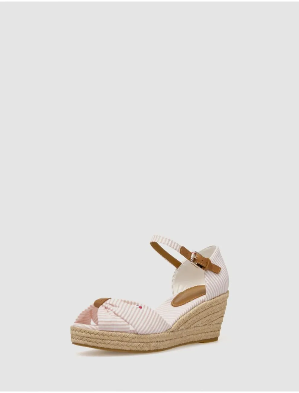 Sandalia Tommy Hilfiger  High Wedge Seersucker Rosa