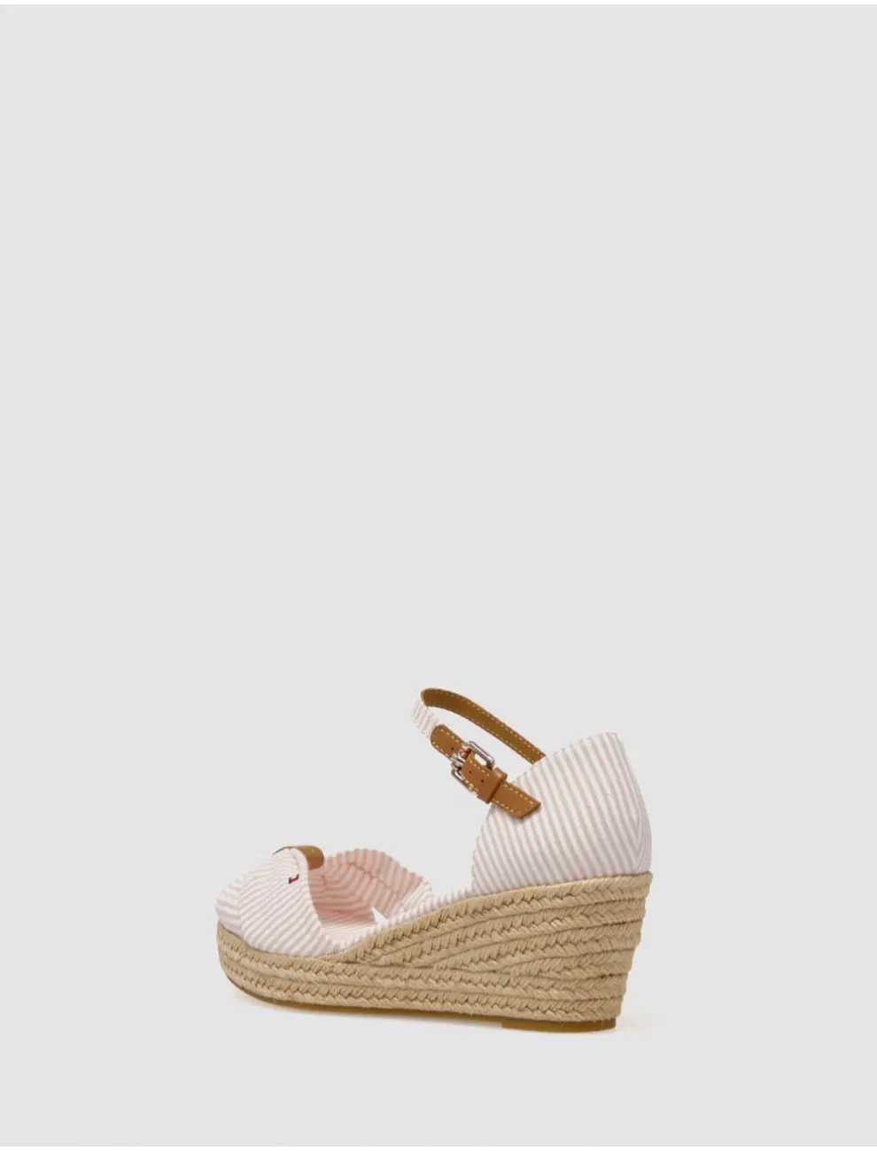 Sandalia Tommy Hilfiger  High Wedge Seersucker Rosa