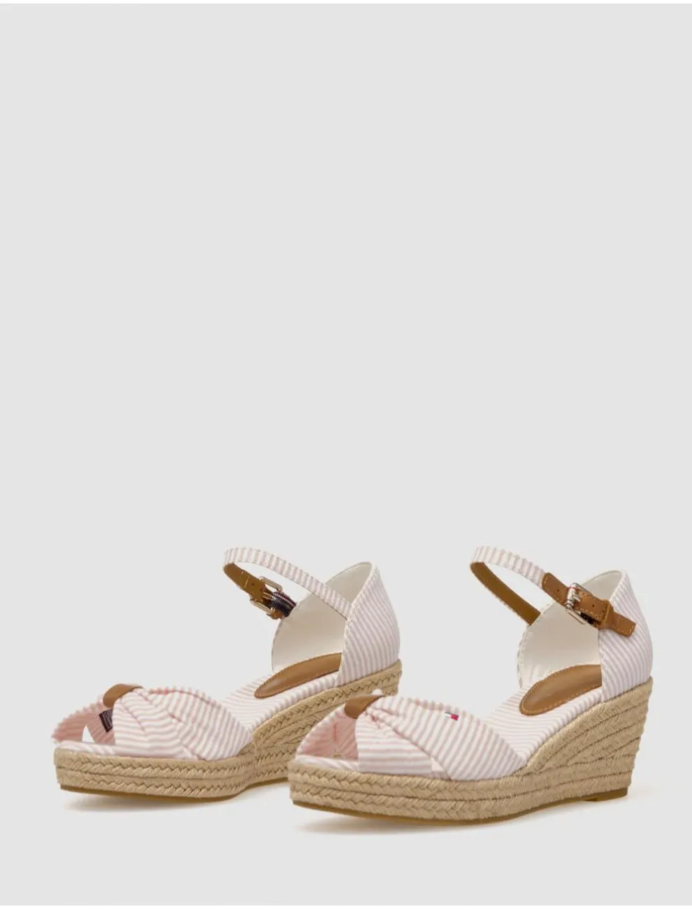 Sandalia Tommy Hilfiger  High Wedge Seersucker Rosa