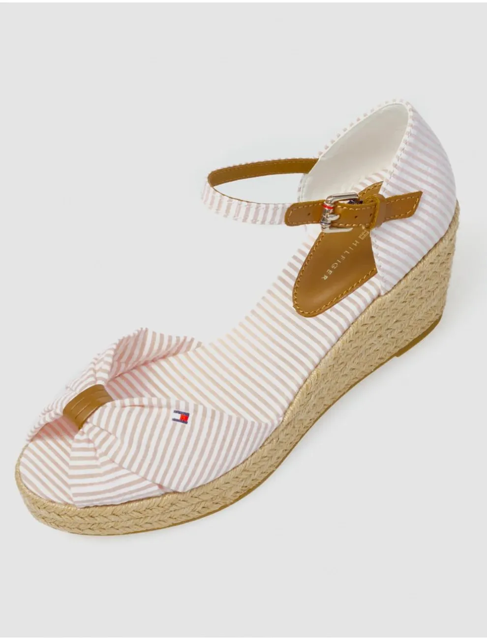 Sandalia Tommy Hilfiger  High Wedge Seersucker Rosa