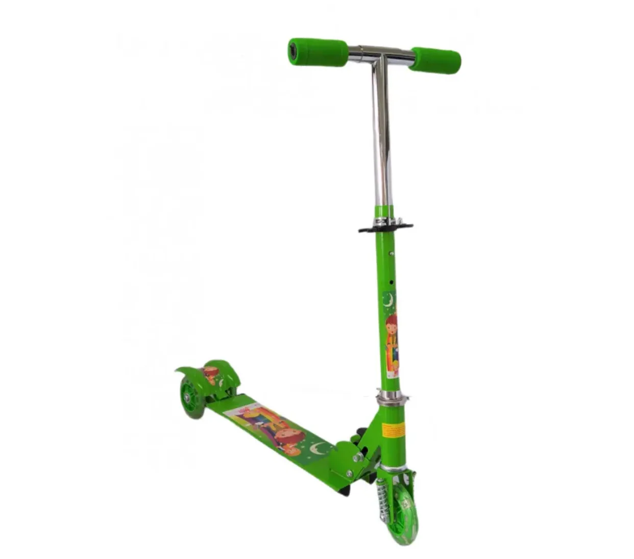 Scooter plegable verde.