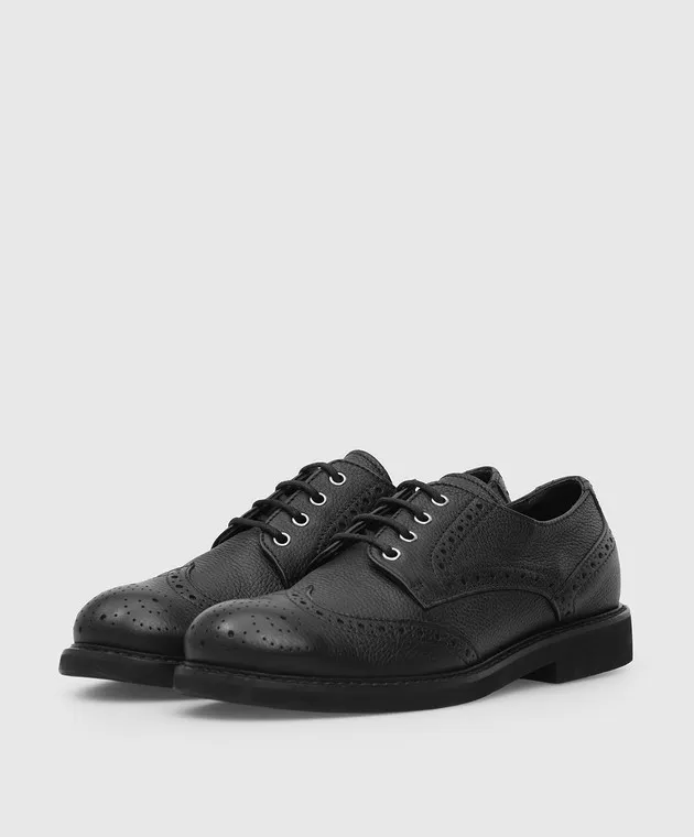 Stefano Ricci Children's black leather brogues