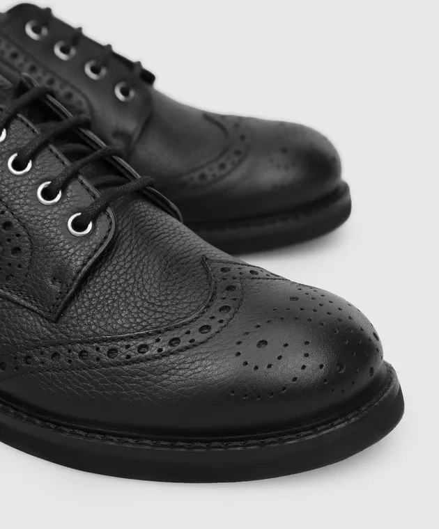 Stefano Ricci Children's black leather brogues