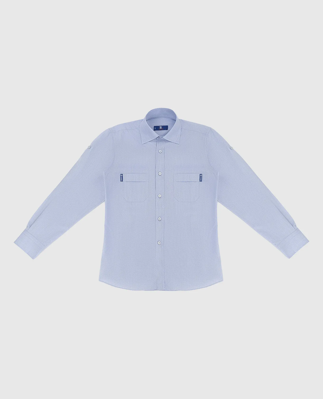 Stefano Ricci Children's blue shirt in a pattern