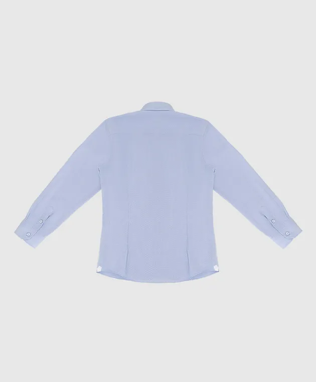 Stefano Ricci Children's blue shirt in a pattern