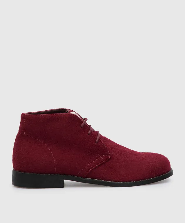 Stefano Ricci Children's burgundy cashmere deserts