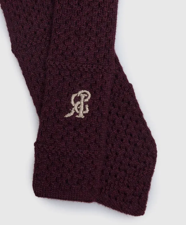Stefano Ricci Children's burgundy cashmere tie