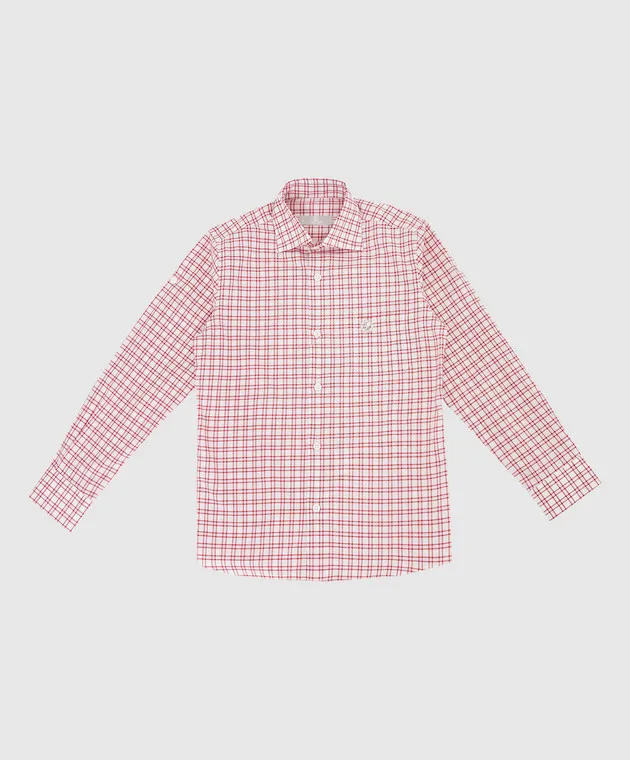 Stefano Ricci Children's light burgundy checked shirt