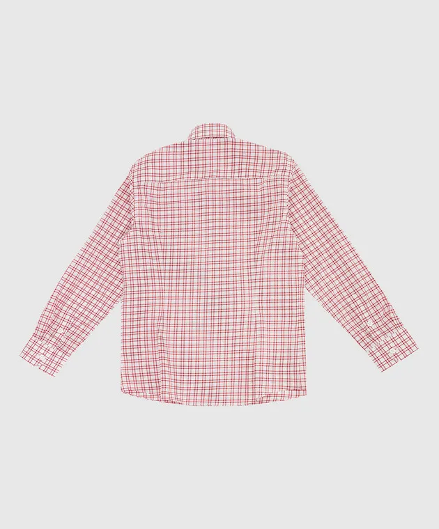 Stefano Ricci Children's light burgundy checked shirt