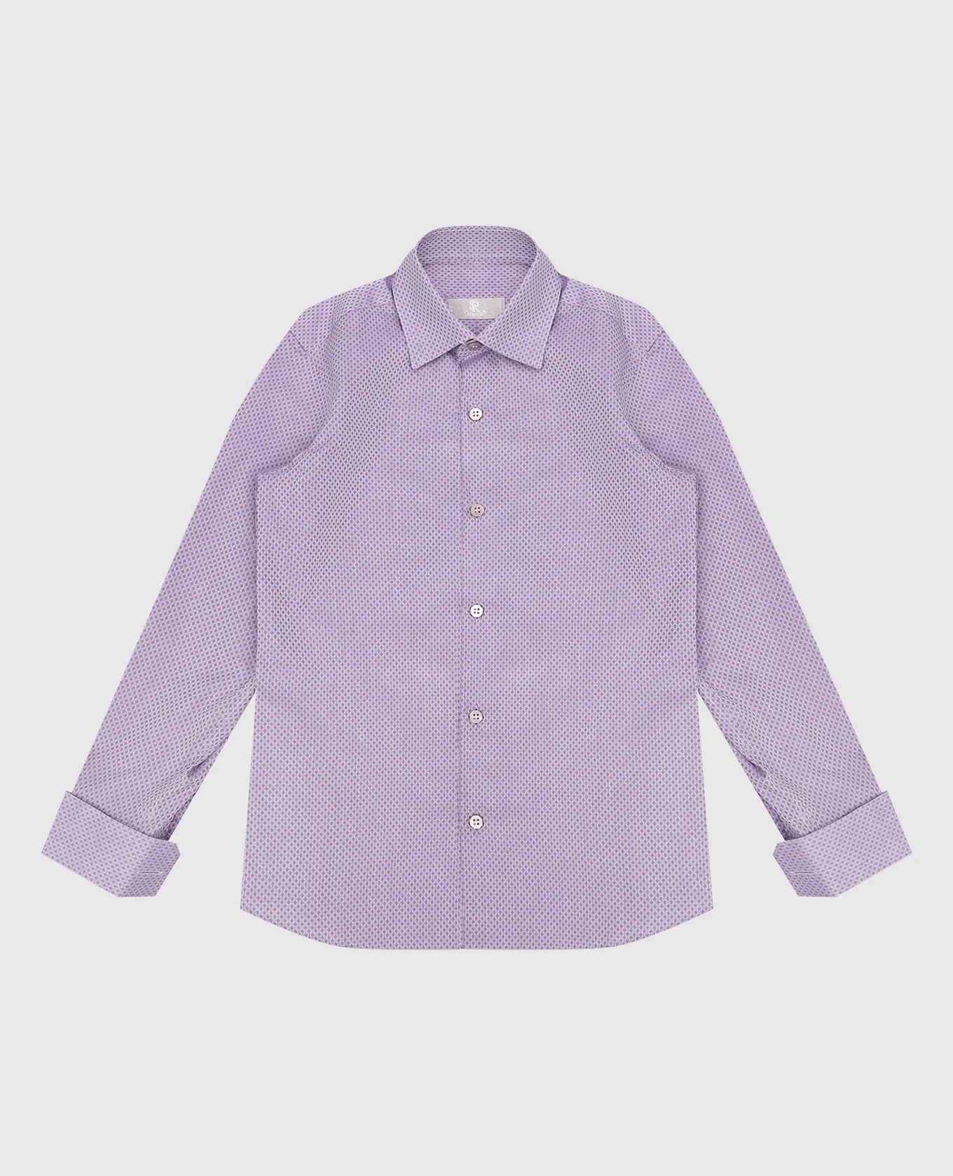 Stefano Ricci Children's purple shirt in a geometric pattern