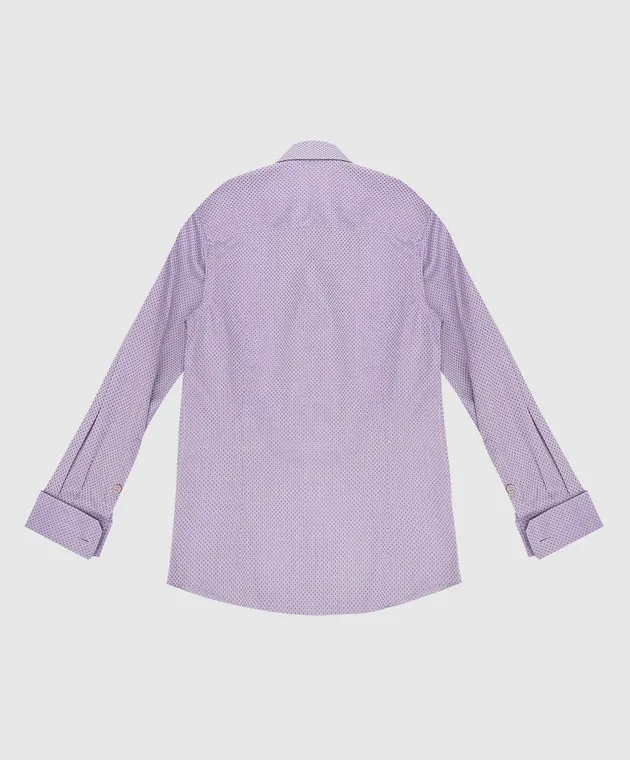 Stefano Ricci Children's purple shirt in a geometric pattern