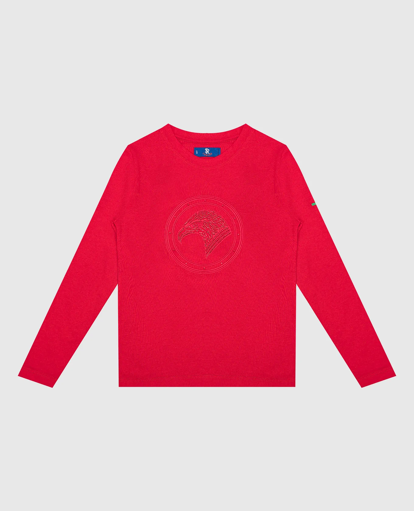 Stefano Ricci Children's red longsleeve with embroidery and crystals