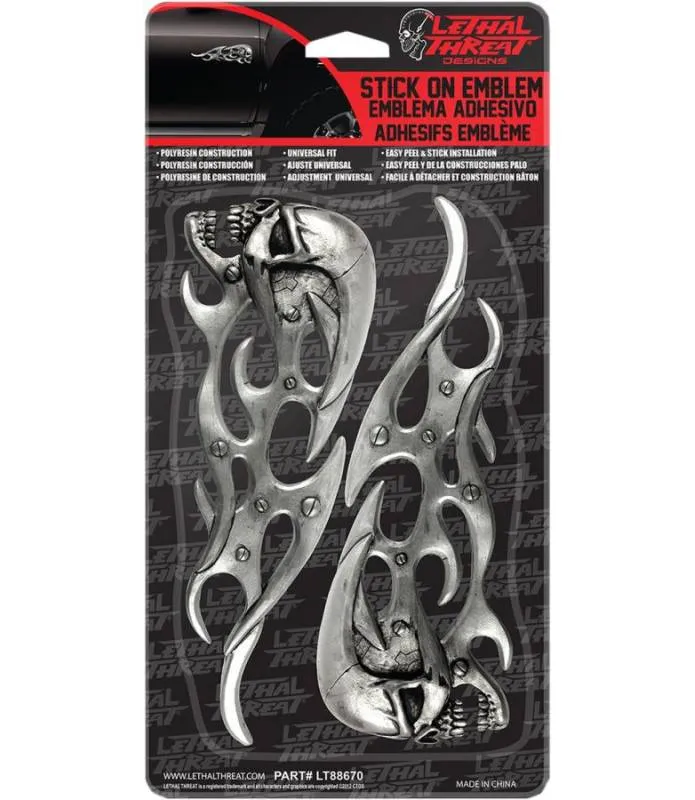 Stickers para moto " TRIBAL SKULL LT & RT 3D Peel n Stick Emblems"