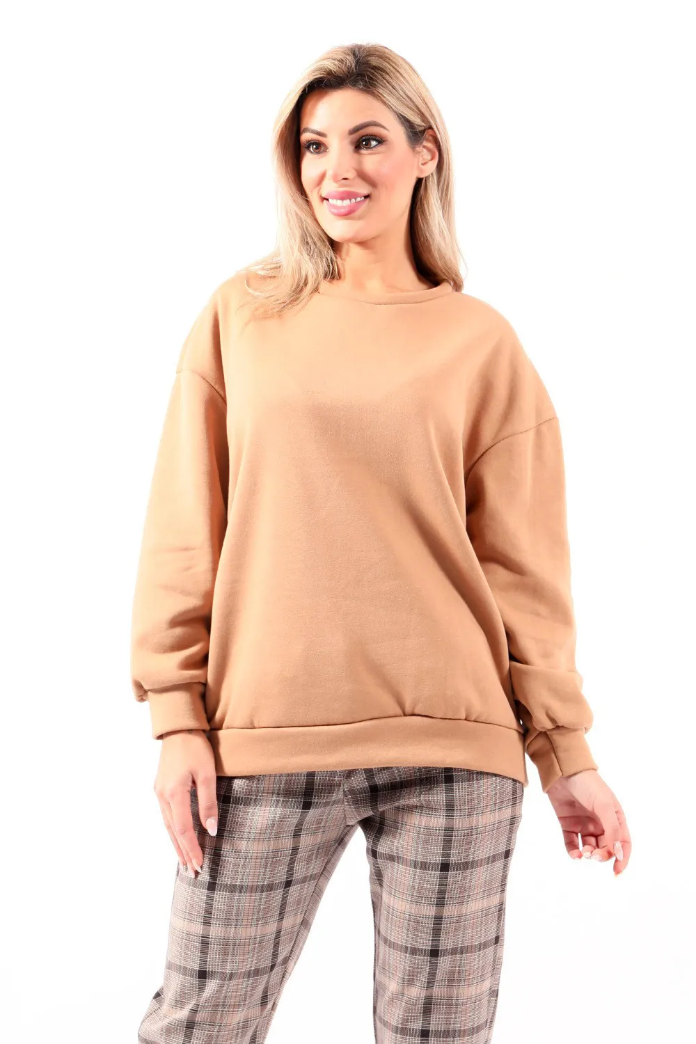 Sudadera color camel