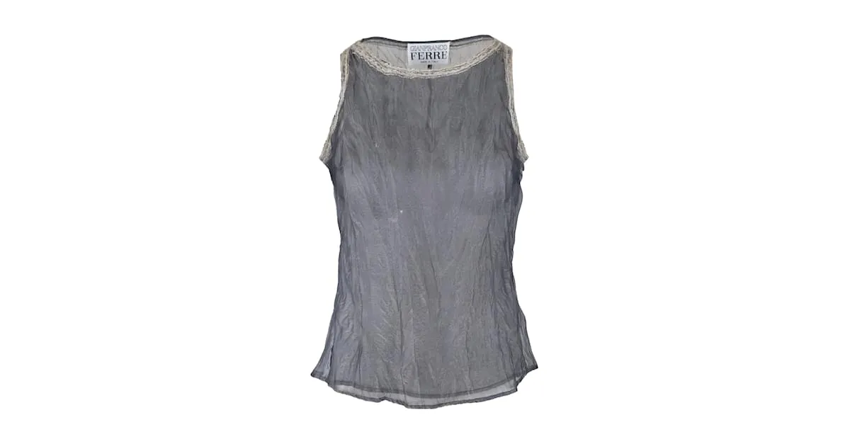 Top transparente de Gianfranco Ferré Gris 