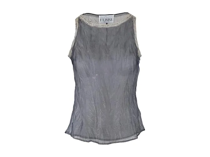 Top transparente de Gianfranco Ferré Gris 