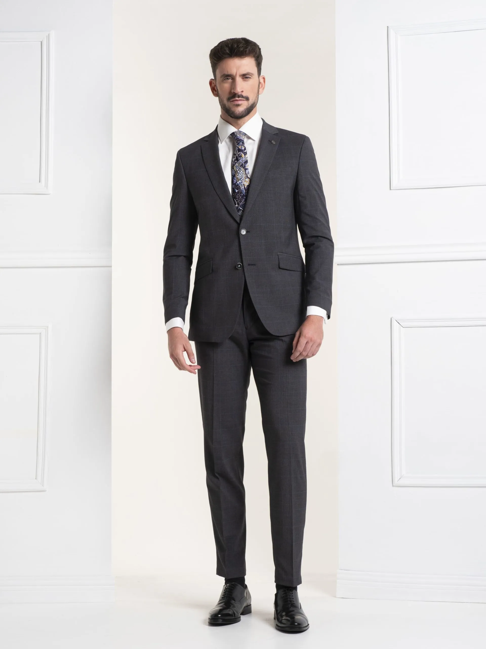 TRAJE GRIS MEDIO PRINCIPE DE GALES «COLECCIÓN VICTORIA»