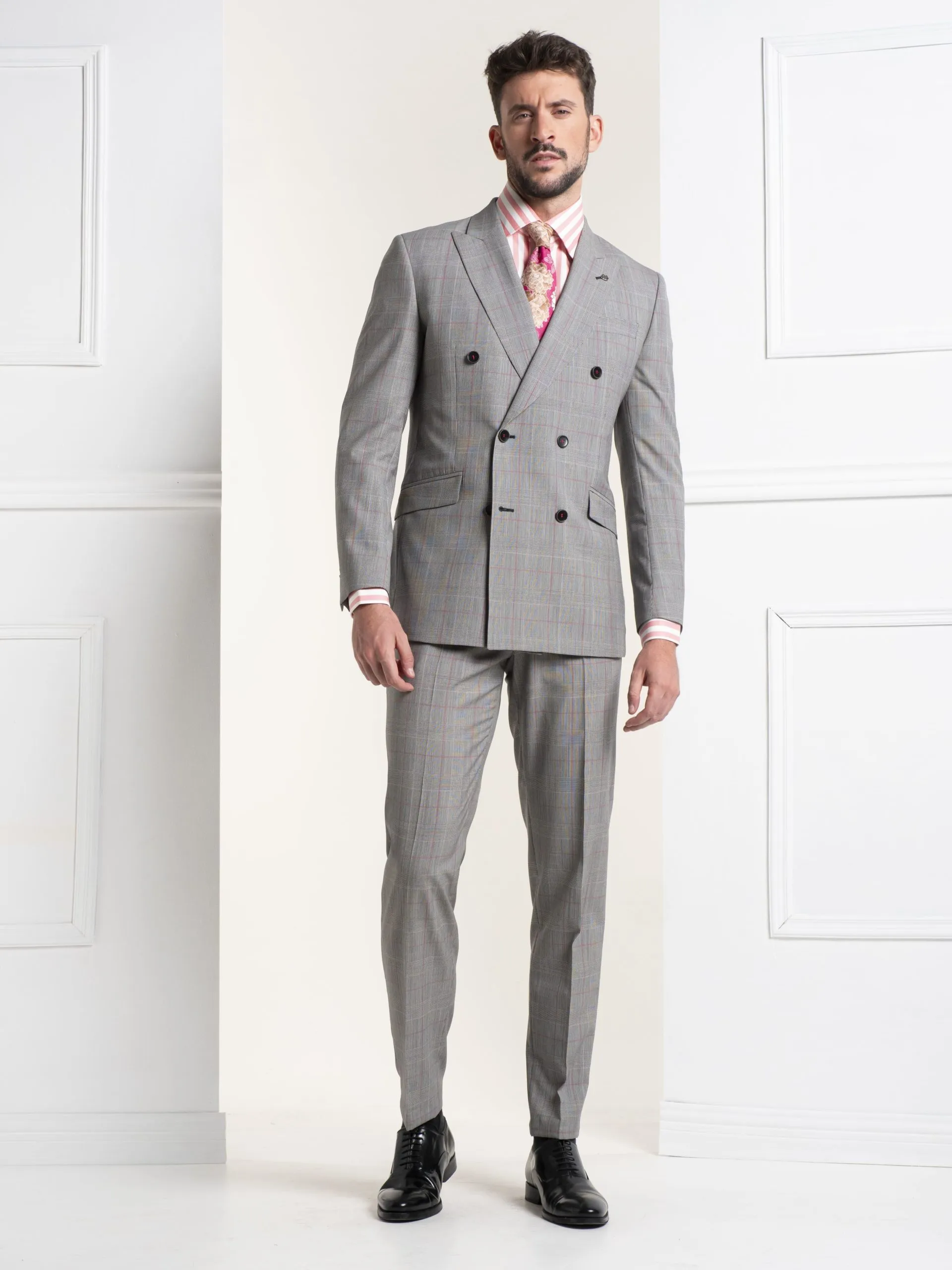 TRAJE PRINCIPE DE GALES CRUZADO GRIS