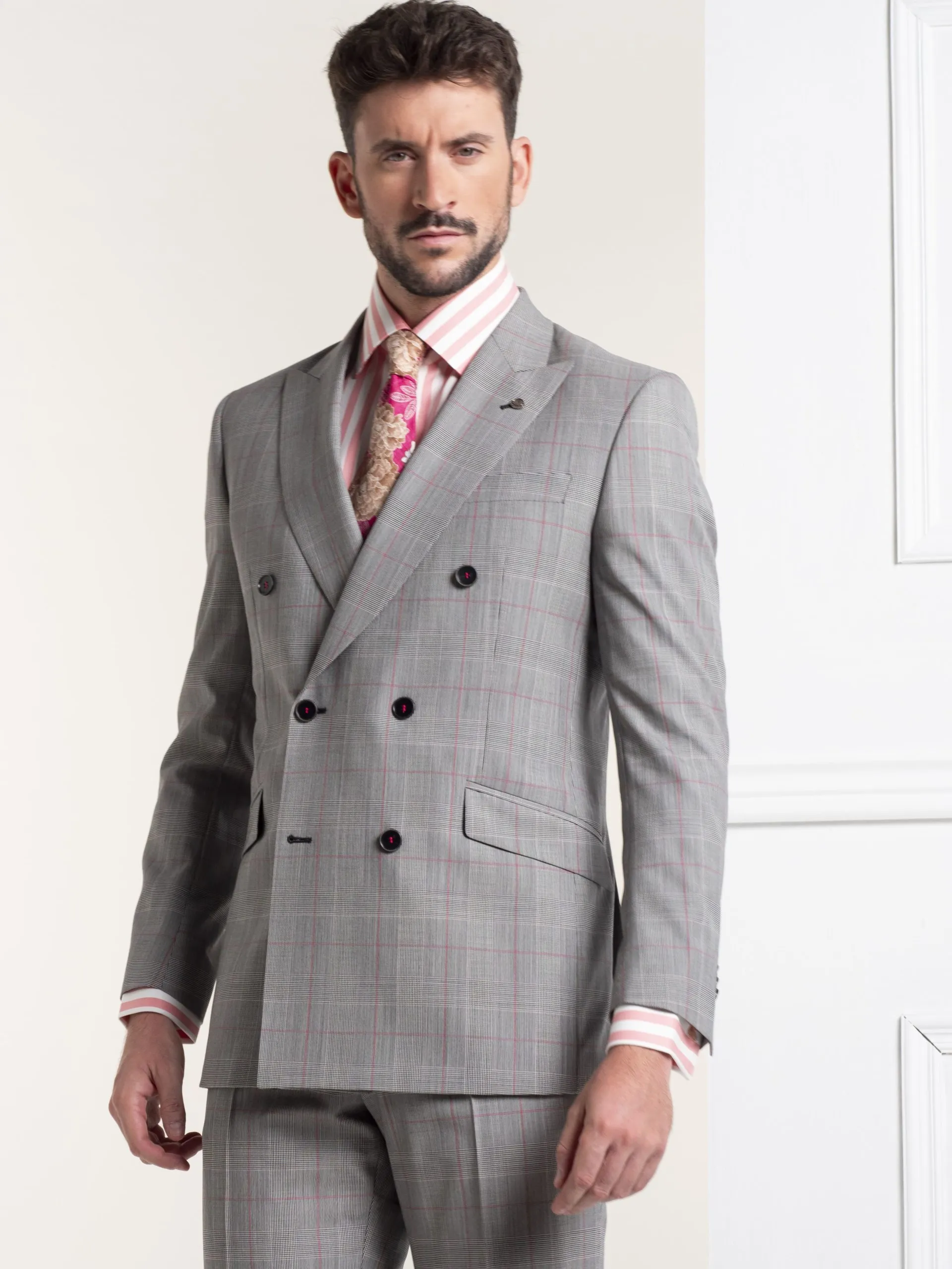 TRAJE PRINCIPE DE GALES CRUZADO GRIS