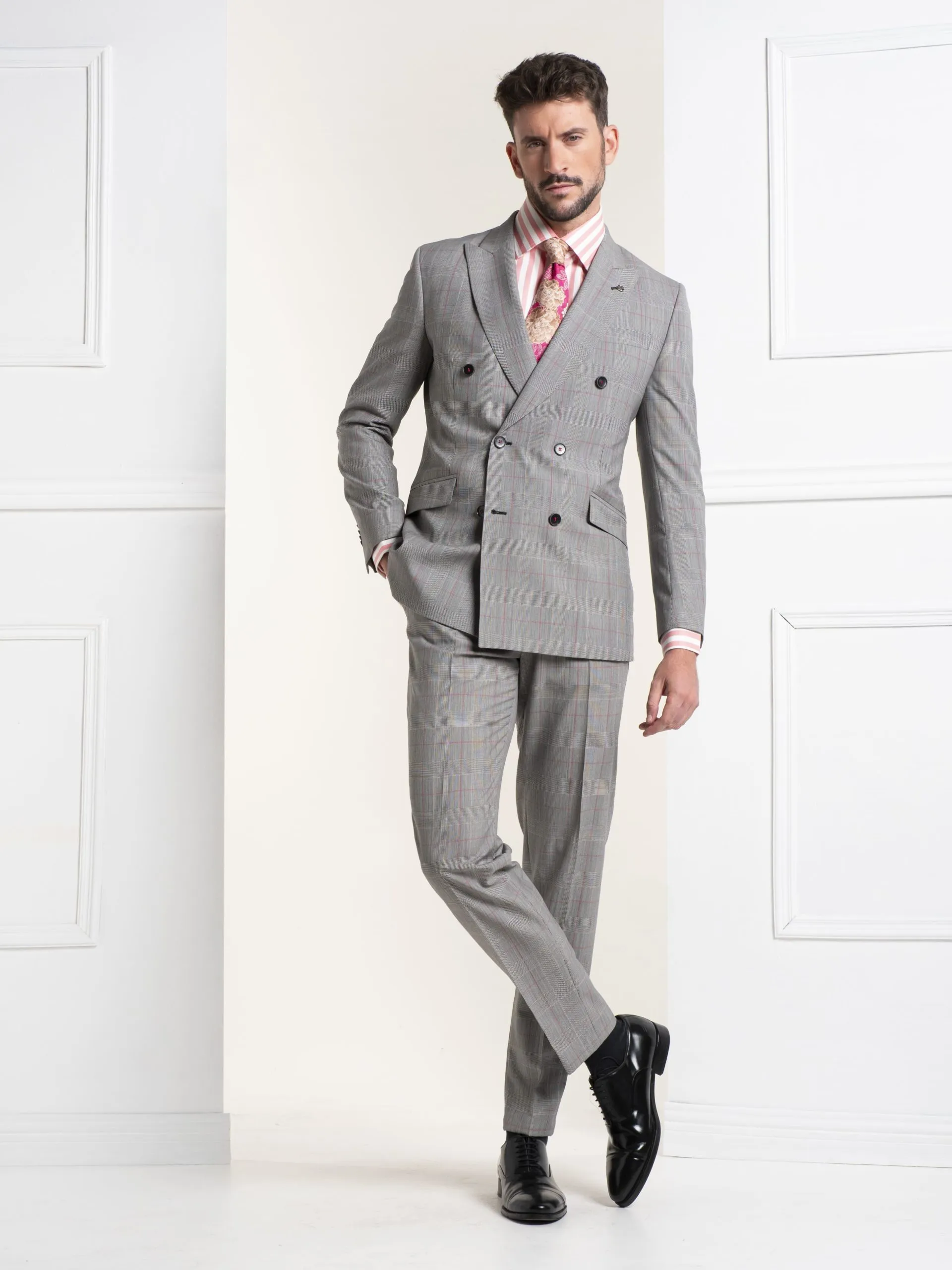 TRAJE PRINCIPE DE GALES CRUZADO GRIS