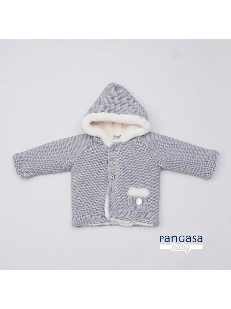 Trenka gris con pelito interior con bolsillo