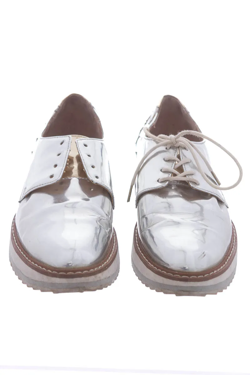 ZAPATOS COLOR PLATEADO  ZARA