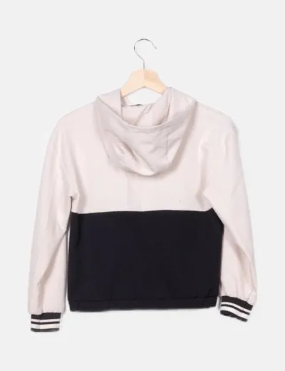 Zara Chaqueta bicolor capucha