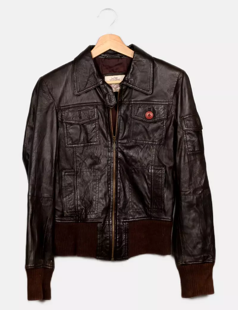 Zara Chaqueta biker Piel