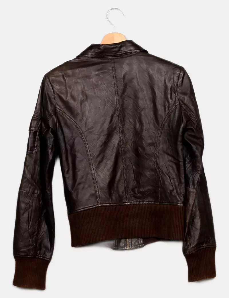 Zara Chaqueta biker Piel