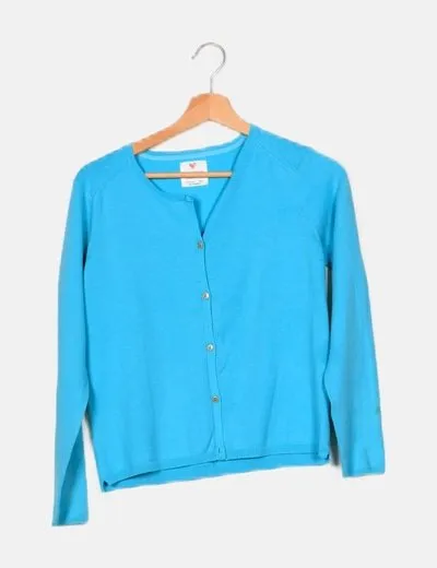 Zara Chaqueta tricot turquesa