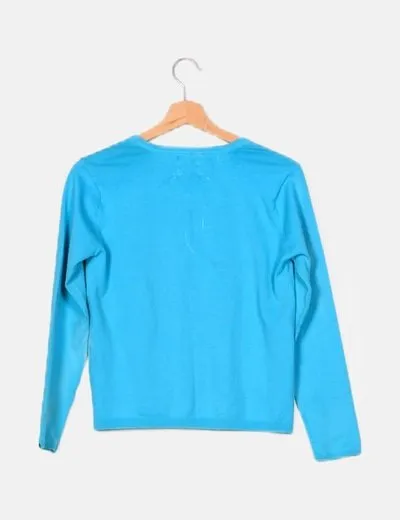 Zara Chaqueta tricot turquesa