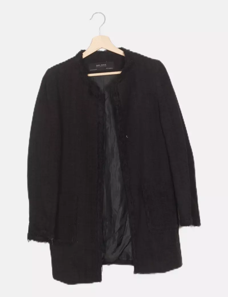 Zara Chaqueta tweed negra