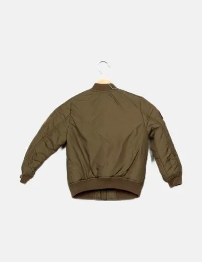 Zara Chaqueta verde estampada